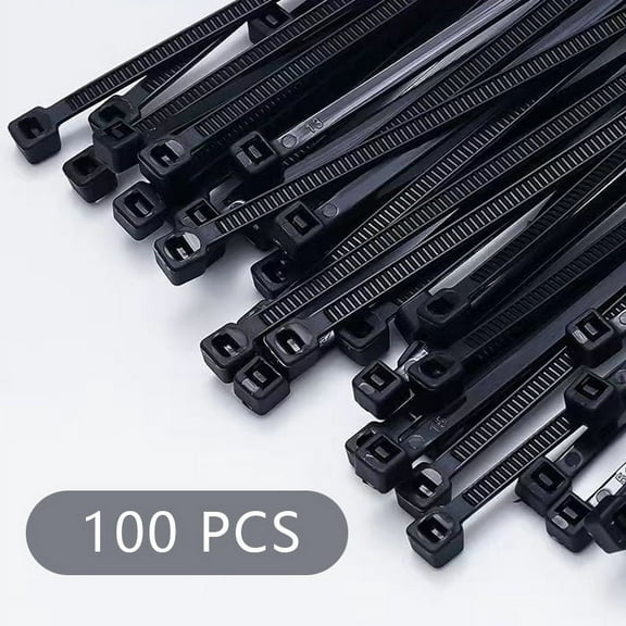 Cable Ties, 200mm x3.6mm, 100/200/300 Pack, Black Premium Nylon Cable Ties, Multipurpose Plastic Cable Ties, Safe Self-Locking Mechanism, Suitable for Home, Garden, Office and DIY