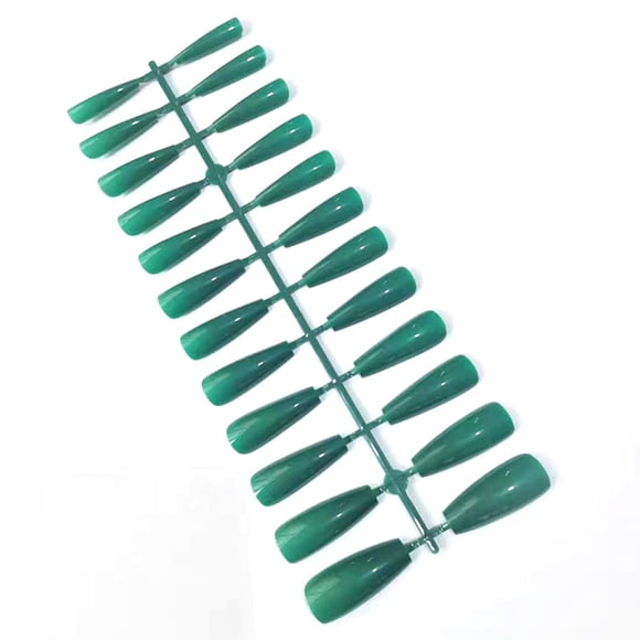 Qarigey Uñas postizas largas, manicura de uñas Multicolor a presión, manicuras pequeñas de moda para el hogar, puntas de cubierta completa Juegos de manicura Verde negro