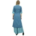 thumbnail image 2 of Phagun Blue Women's A-Line Kurti Kurta Dress Indian Clothing With Palazzo-8, 2 of 6