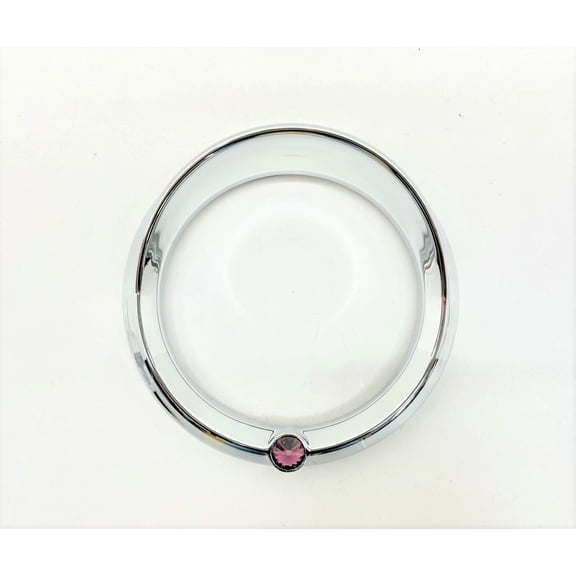 Chrome Visor Bezel W/Purple Crystal For 2006  Peterbilt 379, 389, 388, 387, 386