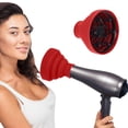 thumbnail image 2 of XINGXIANG Diffuser Hair Dryer Curly Hair, Silicone Diffuser Attachment Universal Hair Dryer Diffuser Portable Travel Folding Hair Blow Dryer Diffuser Hairdryer(Red), 2 of 8