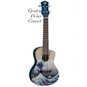 Luna Great Wave Concert Body Ukulele, Rosewood Fingerboard - Translucent Blue
