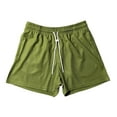 thumbnail image 4 of YLSDY Fashion Men's Casual Shorts Plaid Striped Fashion Slim Five Point Shorts Summer Fashion Drawstring Beach Shorts 7 Inseam Mens Shorts Army Green XXXL, 4 of 5