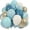Dusty Blue White, variant on Metallic Black Gold Silver Confetti Latex Balloon Set, Helium Party Balloons for Graduation Birthday Wedding Retirement New Year Party Decorations