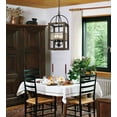 thumbnail image 2 of Cal Lighting FX-3536-4 4 Lg Mission Wood And Metal Chandelier, Dark Bronze Finish, 2 of 2
