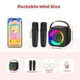 thumbnail image 3 of Bonaok Mini Karaoke Machine Toys, Portable Microphones for Kids Adults, Wireless Speaker Machine with LED Lights, Home Party Birthday Gifts for 3-12 Years Old Girls Boys, 3 of 11
