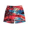 thumbnail image 2 of hengsof Fashionable Printed Swim Trunks for Boys, Summer Drawstring Elastic Waist Beach Casual Shorts with Pockets, 2 of 5