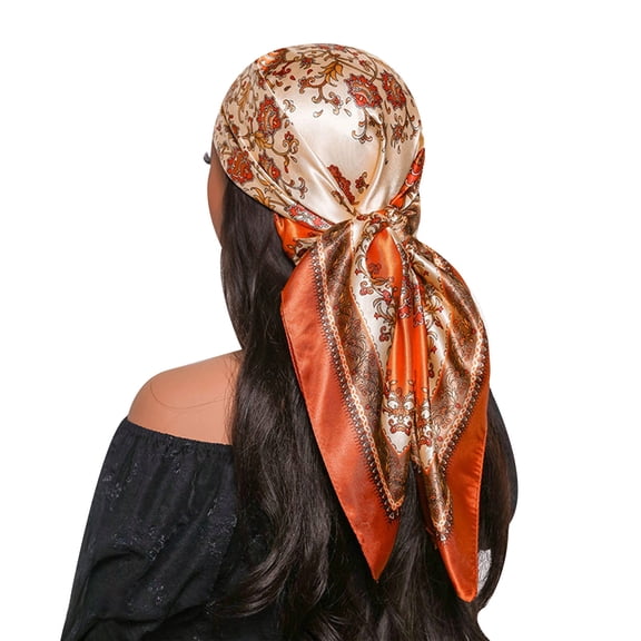 Large Square Headscarf 90x90cm Hair Bandanas Neck Scarves Stylish Soft Artificial Silk for Sleep Beach Daily Wear Parties Decoration