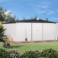 thumbnail image 6 of AECOJOY 14' x 12' Outdoor Storage Shed with Lockable Door Patio Metal Garden Storage Building in White for Outside, 6 of 6