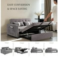 thumbnail image 4 of Pull Out Couch Bed, Adjustable Backrest Sofa with Side Pocket and Phone Holder, Velvet, 4 of 7