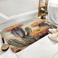 thumbnail image 5 of Southwest Cactus With Flower Print Bath Rug, Coral Velvet, 16"x24", Ultra Soft and Non-Slip Bathroom Rugs for Bathroom, Shower, and Tub, 5 of 8