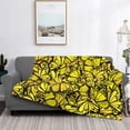 thumbnail image 2 of Yiaed Yellow Butterflies Print Blanket Throw Blanket Soft Cozy Flannel Blanket for Home Bed Sofa Couch Chair-40"x30", 2 of 6