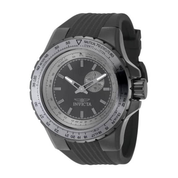 Invicta 49728 50 mm Men Aviator Quartz VD72 Black Dial Watch