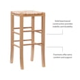 thumbnail image 3 of Linon Backless Set of Two 29" Barstools Handwoven Seat in Natural Stained Wood, 3 of 14