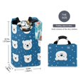 thumbnail image 2 of Yayeee Freestanding Laundry Hamper with Handle Collapsible Large Storage Basket for Clothes, Blue Polar Bear, 2 of 7