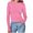 Pink, variant on Taqqpue Women's Long Sleeve T Shirt Casual Ribbed Knit Sweaters for Women Crewneck Sweatshirts Slim Fit Tee T-Shirts Solid Color Basic Tee Tops Blouses