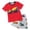 Red, variant on Leey-World Baby Boy Summer Clothes Letter Print Rib Knit T-Shirt Tee Tops Solid Casual Shorts Set Infant Summer Outfits Boys Outfit Sets Size 6(Dark Gray,3-4 Years)