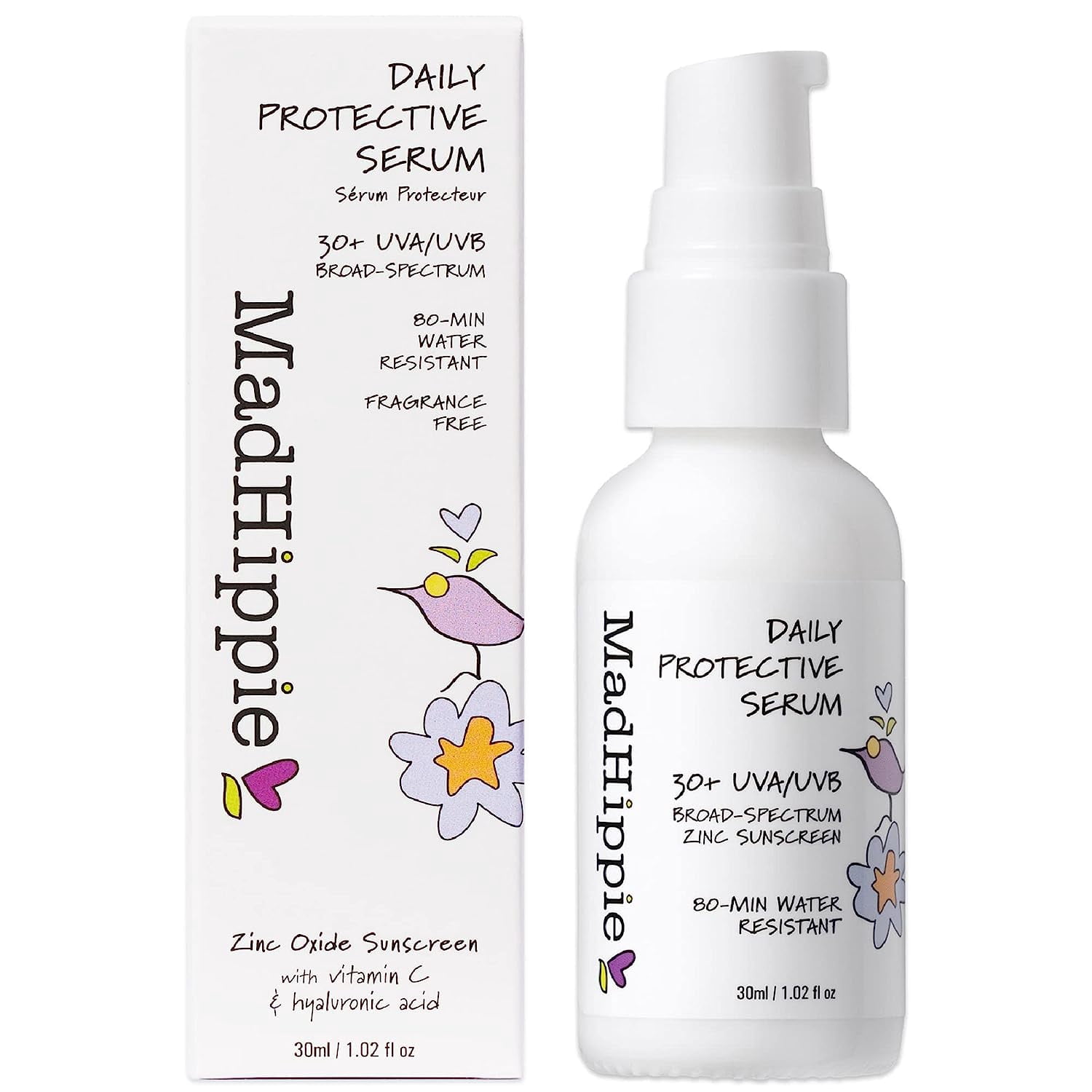 Daily Protective Serum, 30+, Fragrance Free, 1.02 fl oz (30 ml), Mad Hippie