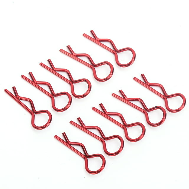 Peahefy RC Shell R Clips, 10pcs 8.3MM RC Car Shell Clip Rshape Métal Corps Clips Broches pour 1/5 1/6 1/8 RC Voiture, RC Shell Clips Broches
