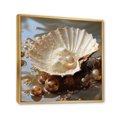 thumbnail image 2 of Designart "Beige Clam Pearl quintessence" Animals Floater Framed Canvas Print, 2 of 7
