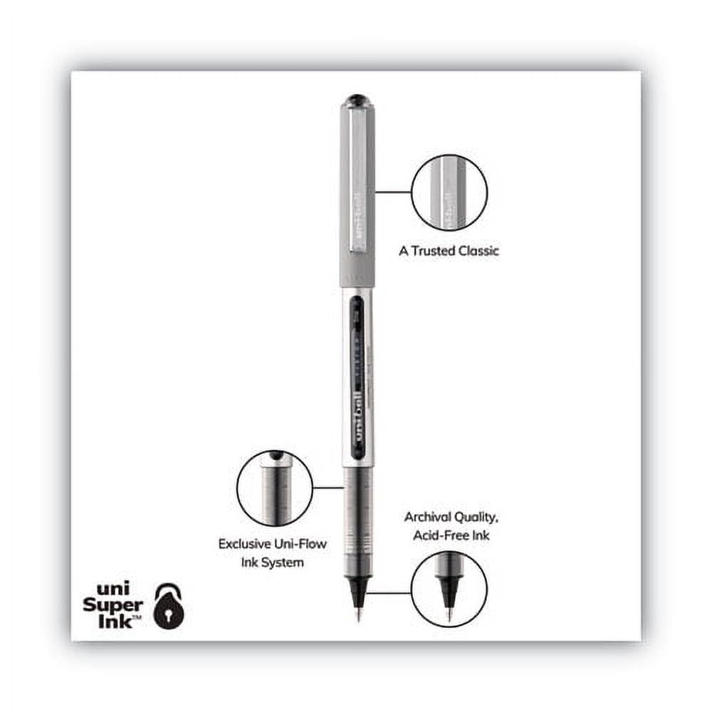 Vision Roller Ball Pen, Stick, Fine 0.7 Mm, Black Ink, Black/gray Barrel, Dozen | Bundle of 10 Dozen