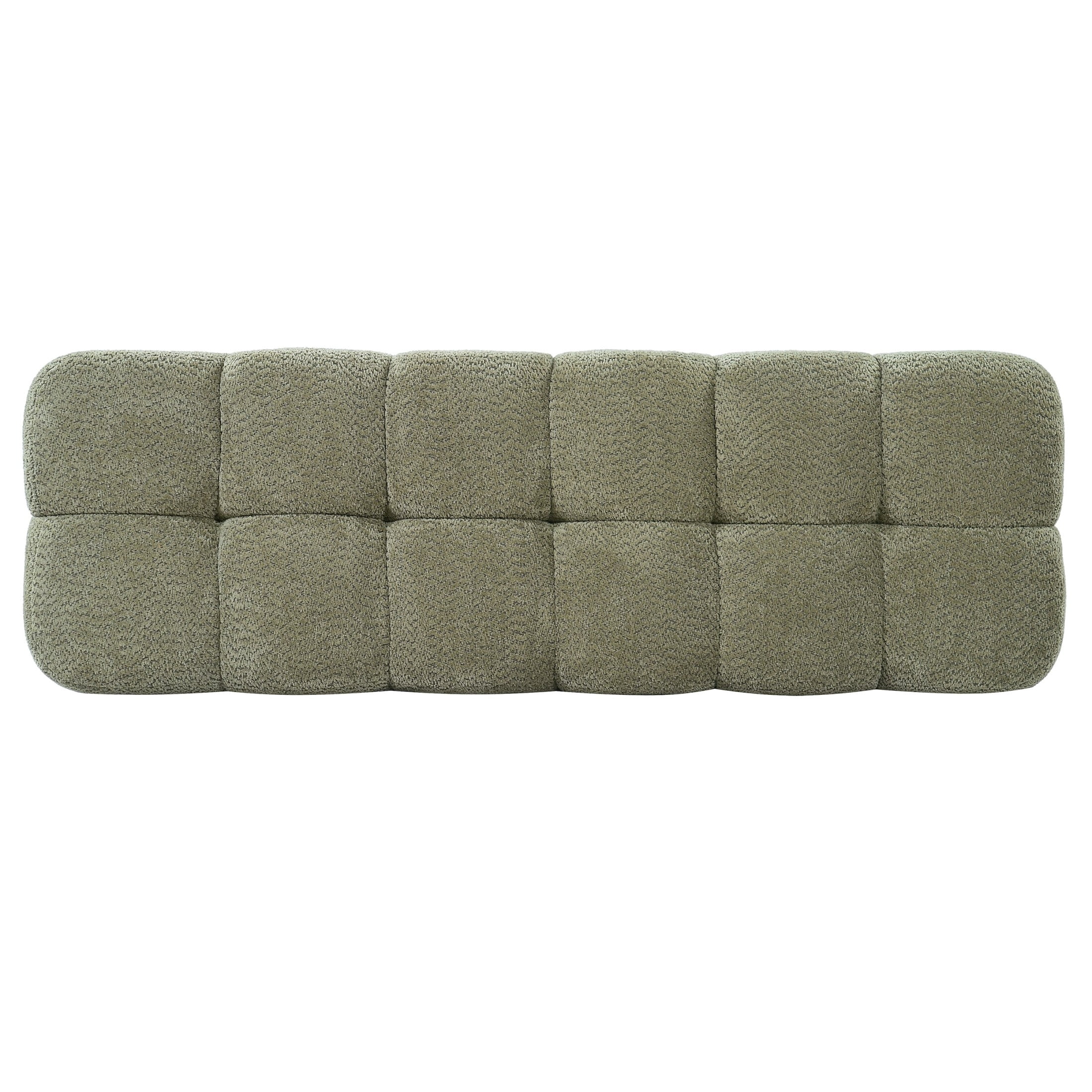 Christopher Knight Home 62.6" Modern Boucle Upholstered Ottoman Bench, Solid Wood Frame, Green