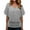 Grey, variant on MIXUE Boho Tops For Women Summer Solid Color V Neck Short Sleeve Casual Pullover Shirts For Women Tee Shirts Sportswear,Gray,XXL