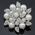 thumbnail image 4 of MasteelfCA 2PCS Fashion Rhinestones Pearls Wedding Party Shoe Clips Double Leaf Flowers Crystals Shone Buckles (Silver), 4 of 7