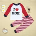 thumbnail image 2 of Youmylove Boys Girls Letter Printed Pajama Set Sleepwear Long Sleeve Top And Pants 2PCS Children Clothes Sets Stylish Toddler Child Outwear, 2 of 7