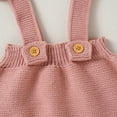 thumbnail image 5 of Baby Bodysuits Knitted Summer Newborn Girls Jumpsuit Outfits Fashion Ruffles Infant Toddler Clothing Hat 2PC Solid 0-18M Onesies, 5 of 6