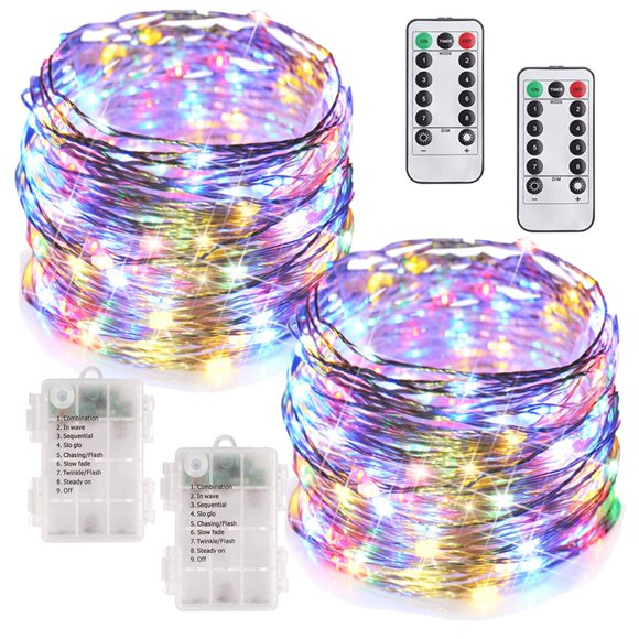Cadena de luces MUMUXI 2x10 m 100 LED multicolor a prueba de agua