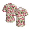 thumbnail image 5 of Wukai Rose Flowers Classic V-Neck T-Shirt for Women: Comfortable, Stylish, and Versatile Wardrobe Essential-3X-Large, 5 of 7