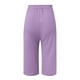 thumbnail image 3 of Pantalones capri deportivos lisos y sexys para mujer: cintura alta, pierna ancha, corte holgado y cómodo, 3 colores: blanco, negro y caqui. Tallas: S-XXL., 3 of 4