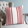 thumbnail image 4 of Pillow Covers 24x24 Set of 2, Red Striped Throw Pillow Covers Decorative Couch Cushion Cover, Farmhouse Thin Vertical Stripes Modern Microfiber Soft Square Pillowcases for Bedroom Living Room Sofa, 4 of 9