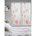 thumbnail image 3 of Bedroom Curtains 63 Inches length, Coastal Turtle Window Treatment Curtain Drapes, Orange Red Coral Green Jellyfish Starfish Rod Pocket Curtain Panels for Living Room Kitchen, 42"x63", 2 Panels, 3 of 7