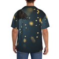 thumbnail image 3 of Xecao North American Bald Eagle Men's Casual Short-sleeved Shirt, a button-up collared shirt with a pocket-Large, 3 of 5