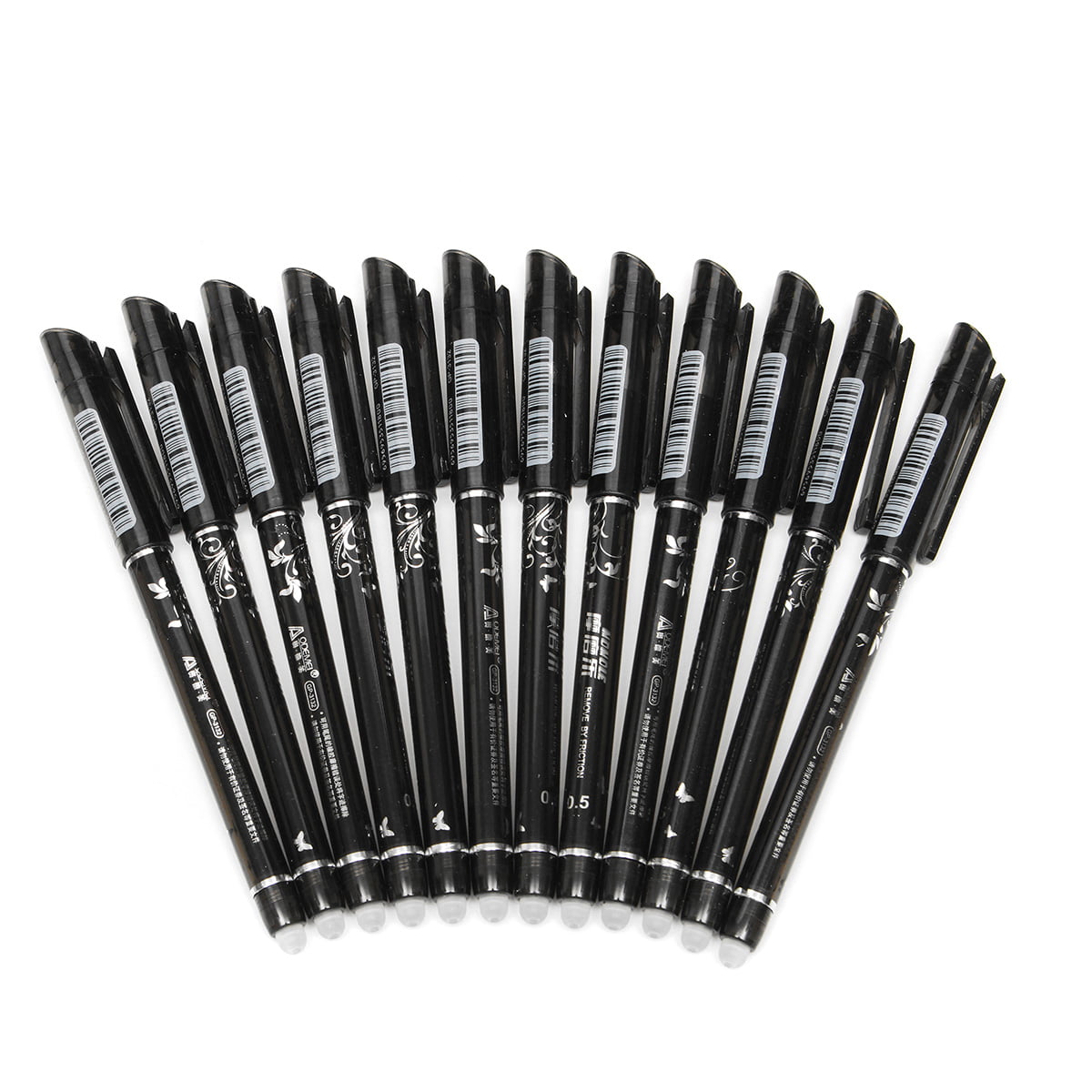 12pcs set 0.5mm Erasable Pen Black Gel Ink Pens Set School Students Stationery 