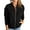Black, variant on Women Zip Up Long Sleeve Casual Solid Color Loose Sweatshirts Jackets Outwear with Pockets