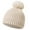 Beige, variant on CYRBOKO Baby Girls Beanies with Pompom, Cotton Thermal Snow Winter Skiing Hats Beige Size 0-12 Months