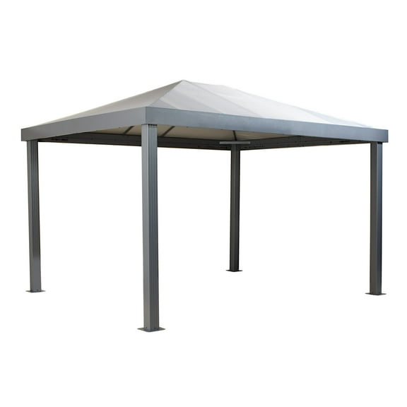 New Yard 10 x 12 ft. Dark Gray Fabric-covered Patio Gazebo with an Aluminum Frame