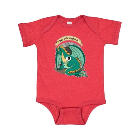 

Inktastic Second Birthday This Little Dragon Is 2 Gift Baby Boy or Baby Girl Bodysuit