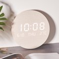 thumbnail image 2 of Réveil Numérique, Réveil Matin, Affichage LED Contrôle Sonore, Alimenté par USB, Réveil en Bois pour Chambre Bureau, 2 of 5