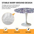 thumbnail image 6 of Palm Leaves Elastic Fitted Round Table Cover Purple Tropical Plant Tree Waterproof Outdoor Tablecloth for Holiday Party, Picnic, Patio & Dining Fits Tables Up to 45"-54", 6 of 8