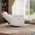thumbnail image 5 of Power Recliner Swivel Glider with USB Ports 270 Swivel Adjustable Footrest PU Leather Living Room/Nursery Ivory, 5 of 9