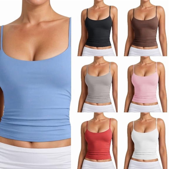 Women's Tanks & Camis Cotton Spaghetti Strap Camisole for Women Summer Layering Casual Tank Tops