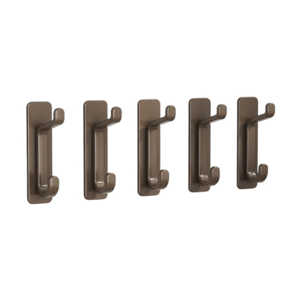 5 ganchos de pared para baño, organización, fácil instalación, artículos de primera necesidad para la pared. Marrón