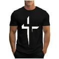 thumbnail image 2 of Kalauyu Mens Round Neck Short Sleeve Graphic Print T Shirt Breathable Fit Casual Short Sleeve, 2 of 5