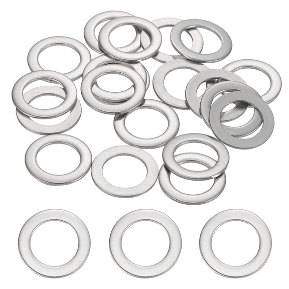 20 Pcs M10 304 Stainless Steel Flat Washers 10mm ID 16mm OD 1mm Thick, Silver