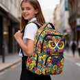 thumbnail image 6 of FKELYI Hippie Flower Owl Print Kids Backpack for Boys Girls Schoolbag Lightweight Spacious School Bookbag with Multi-Pockets for Elementary Student Daypack Rucksack, 6 of 7
