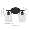 thumbnail image 2 of JONATHAN Y Clara Iron/Seeded Glass Cottage Rustic LED Vanity Light, by JONATHAN  Y 2-Light, 2 of 5